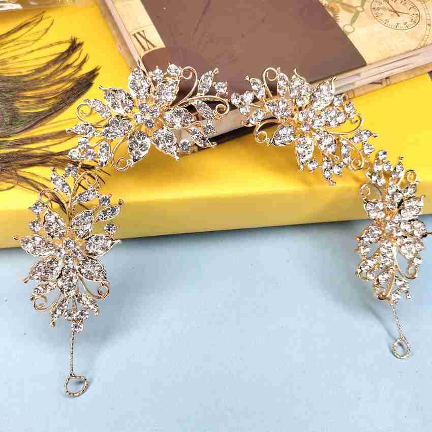 Rose Petals Hair Tiara Bridal Headband Hair Accessories for Women