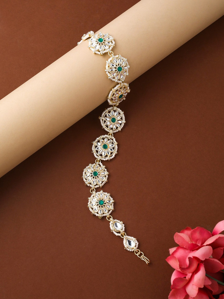 Green kundan matha hotsell patti