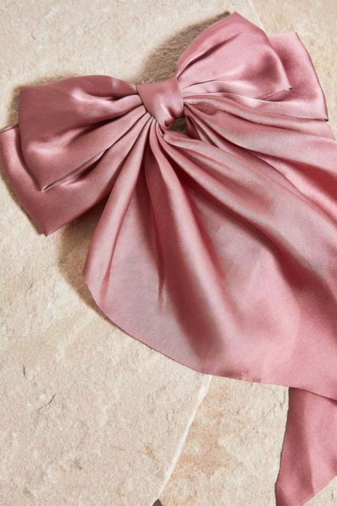 Shell Pink Silk Hair Ribbon Pony Scarf Tie 