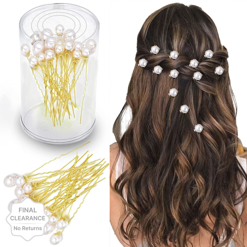 Hairstyle with pins and clips top