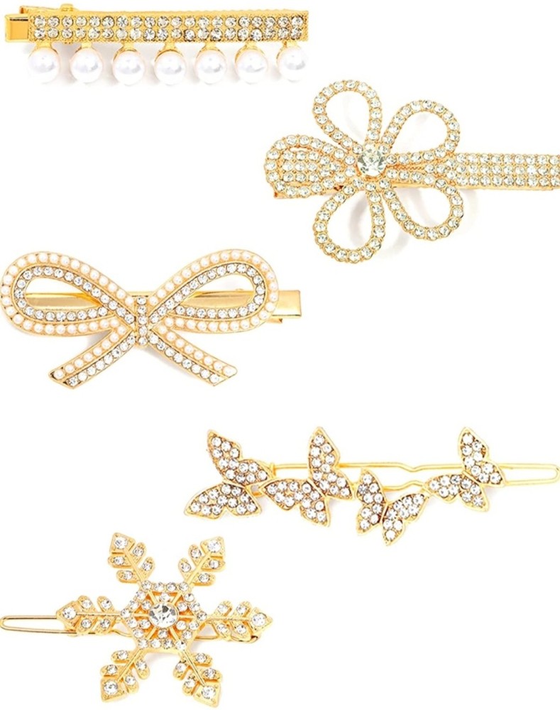 Yellow Chimes Hair Clips & Pins : Buy Yellow Chimes Women Multi Colored  Stone Studded French Barrette Hair Clip Online | Nykaa Fashion