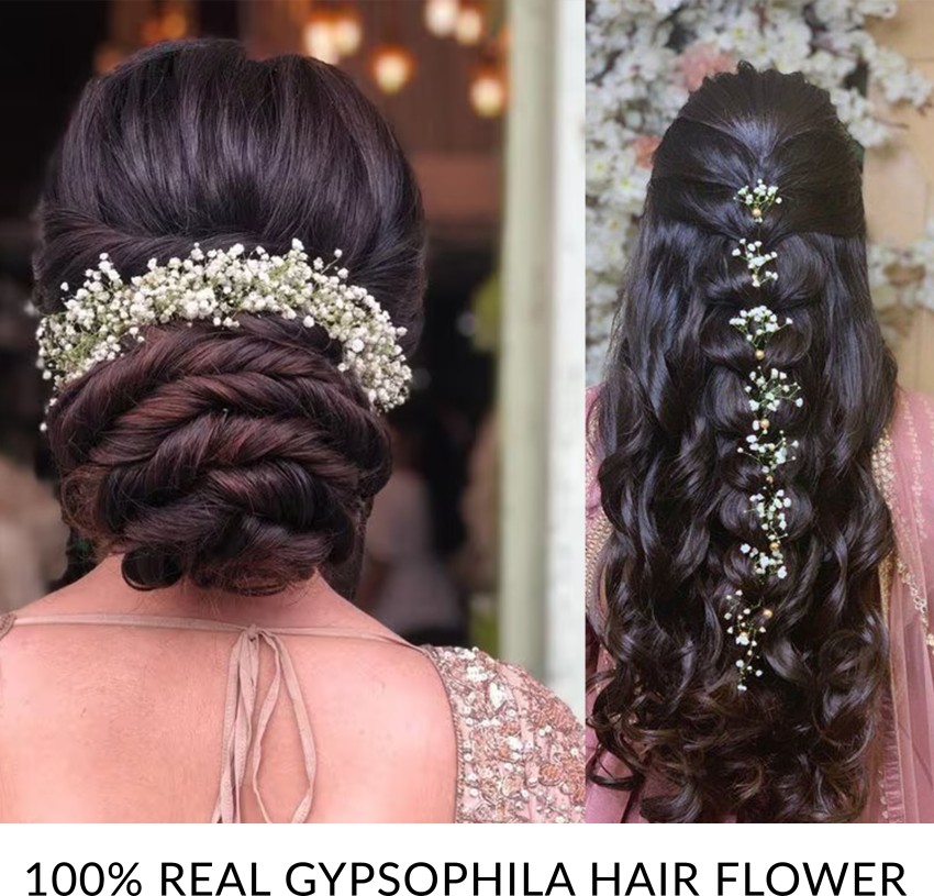 GFV006 - White Gypsy Flower Bunch for Bridal Elegant Hairstyle