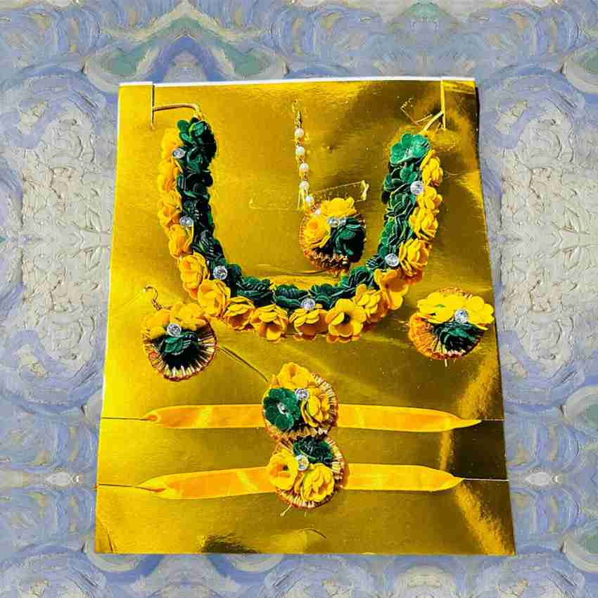 Flower jewellery for haldi flipkart on sale