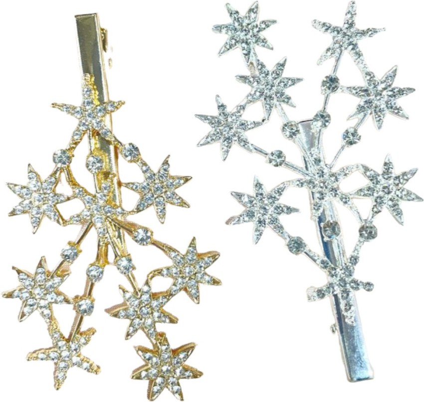  FRCOLOR 4pcs snowflake hairpin hair clips for women