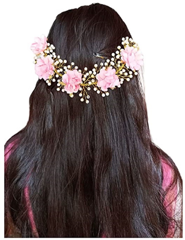 Flower Hair Clip with Diamante – QueenMee Accessories