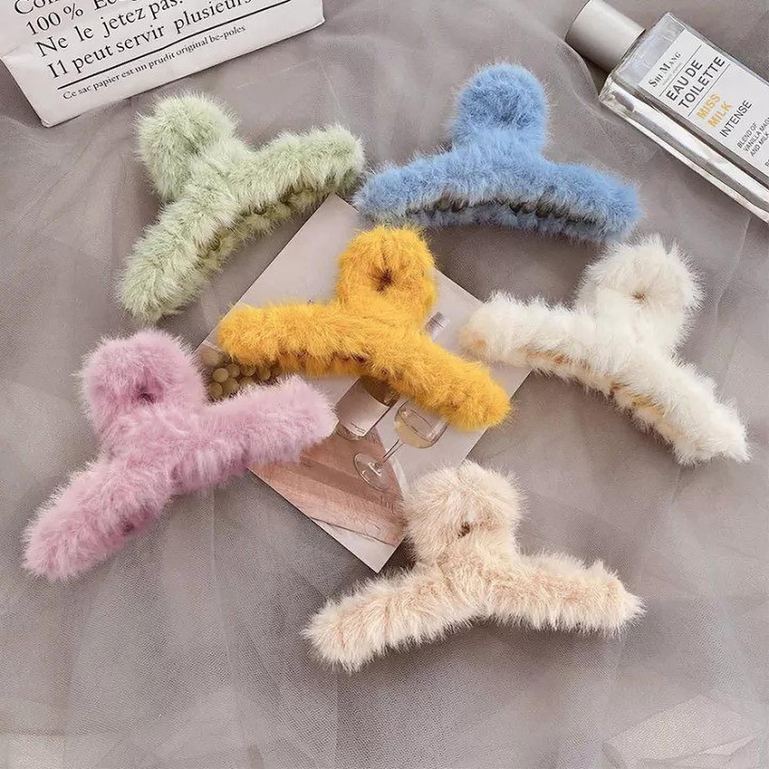 Fuzzy hot sale hair clips