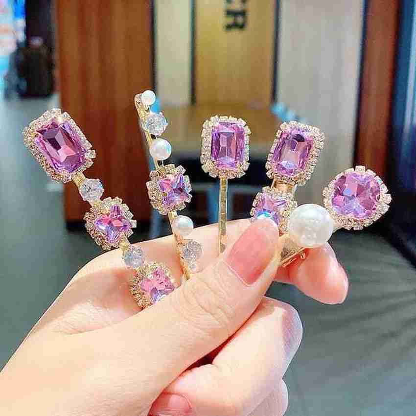 Stone studded shop hair clips