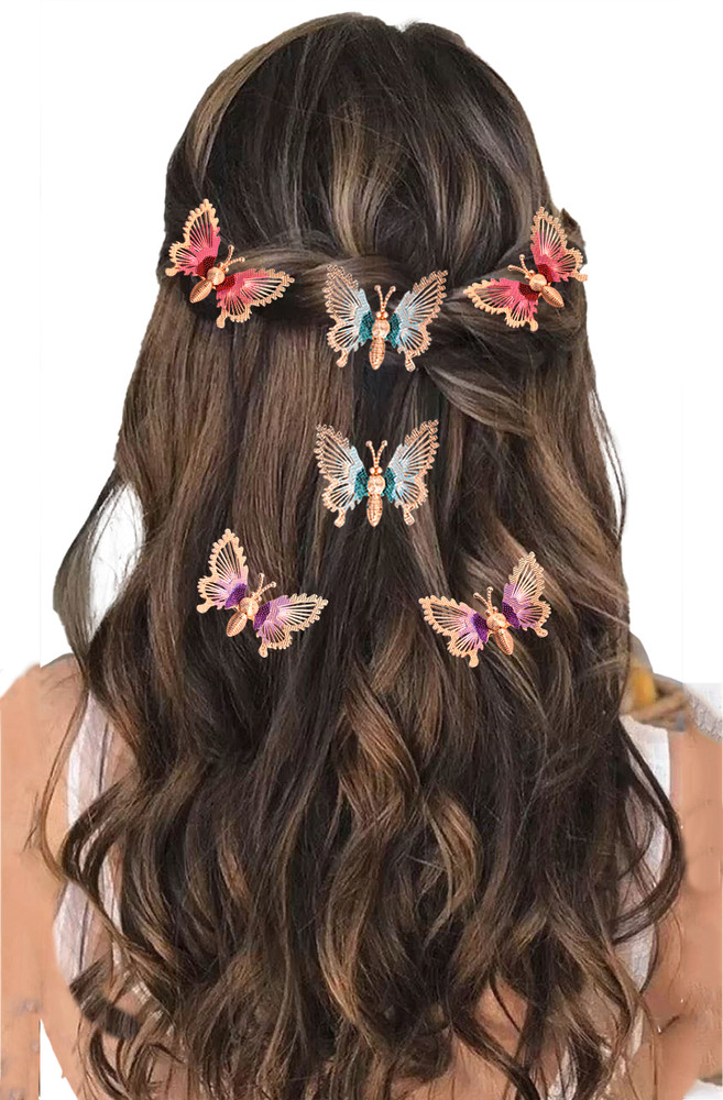 Temperia Hair Accessories For Women Girls Stylish Butterfly Bridal Brooch for Juda Bun Hair Pin