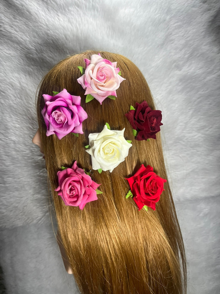 EASYOUNG Women s Artificial Flowers Hair Clips Pins For Girls 12pcs Multi Hair Clip