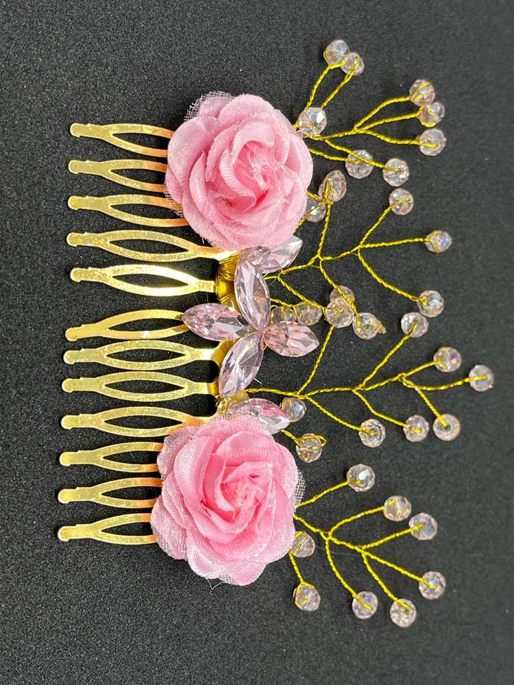 Pink flower deals hair pins