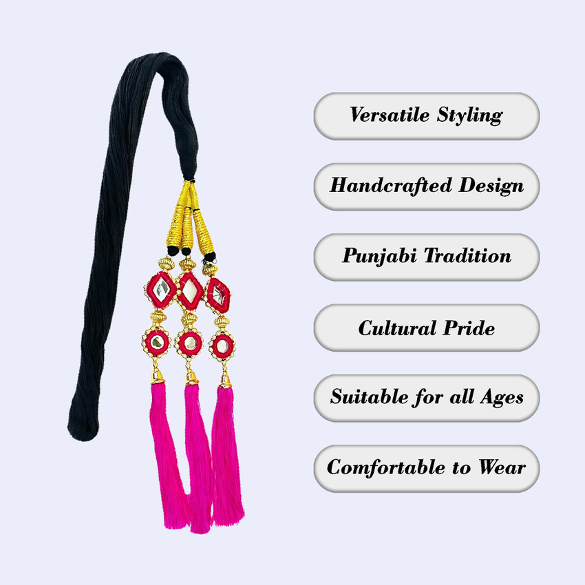 El Cabell Braid Tassels choti Hair Patiala Shahi Paranda Parandi Pink Pack of 1 Hair Accessory Set Price in India Buy El Cabell Braid Tassels choti Hair Patiala Shahi Paranda Parandi
