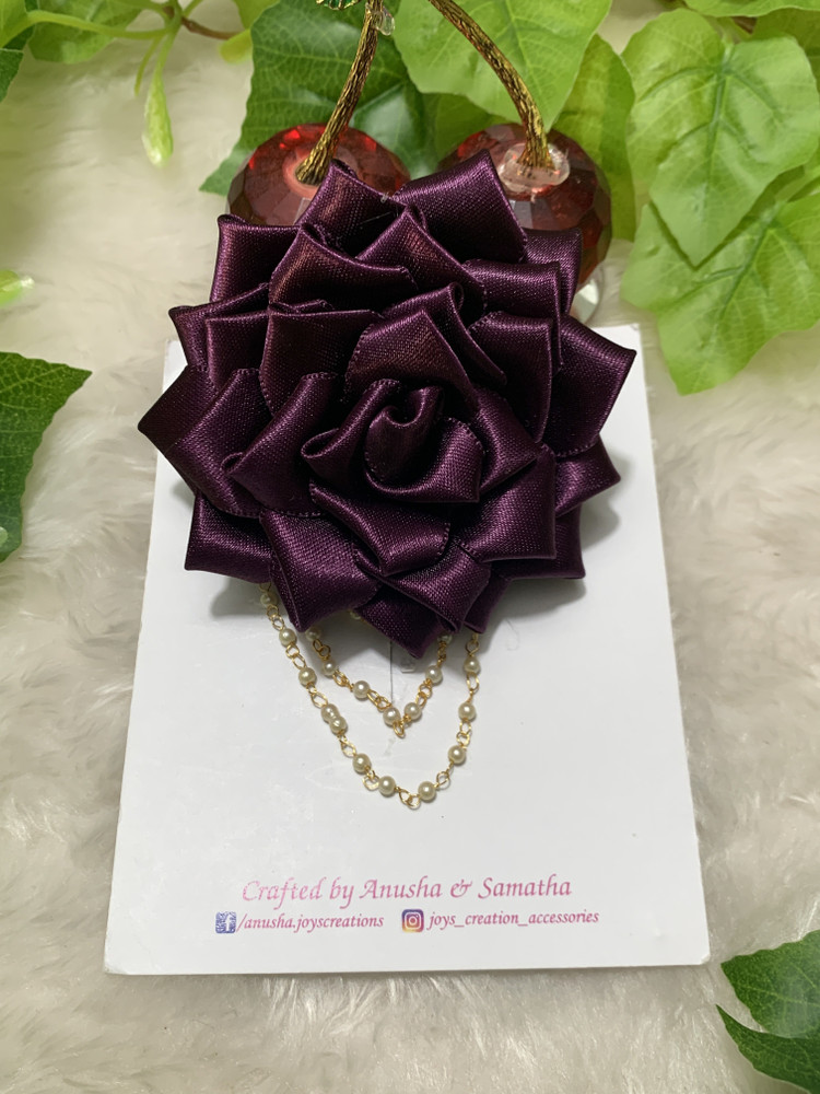 Dark purple flower hair clip store