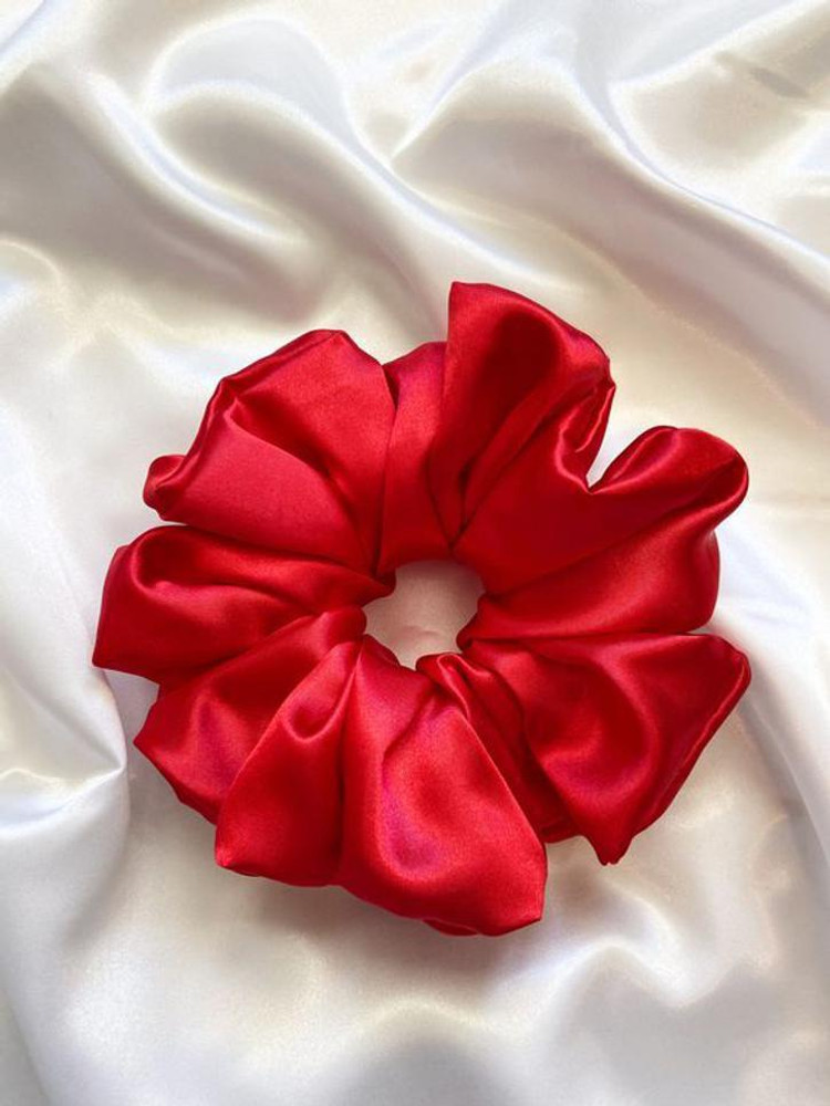 MEROKEETY Silky Satin Medium Shiny Hair Scrunchies Rubber Band