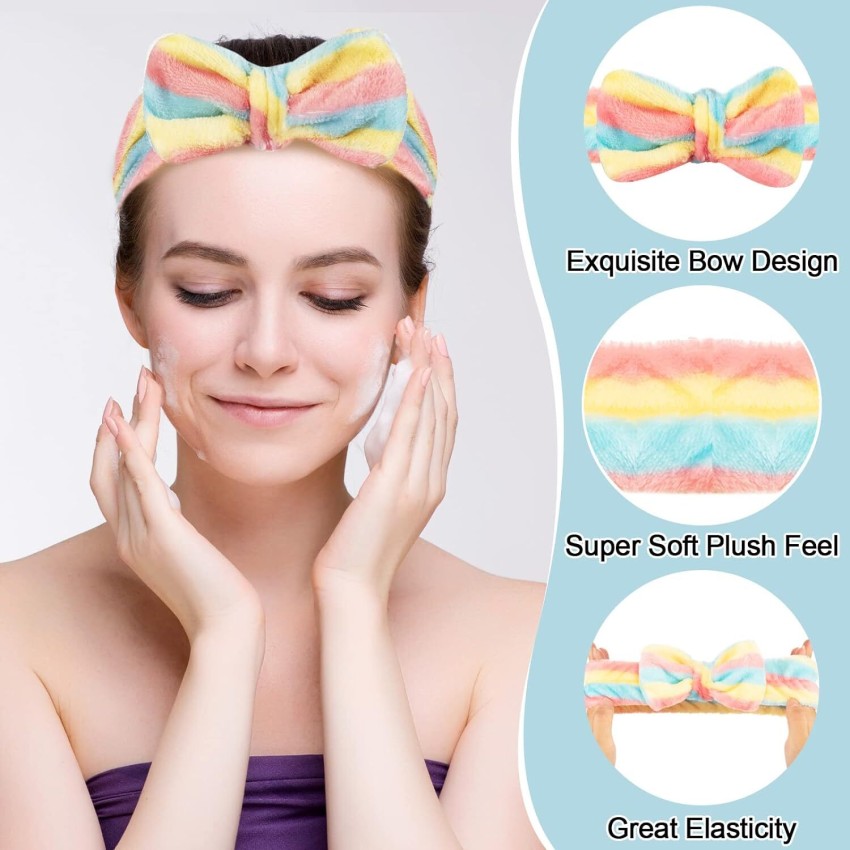 Makeup Headband, 6 Pcs Microfiber Soft Fuzzy Spa Headband for