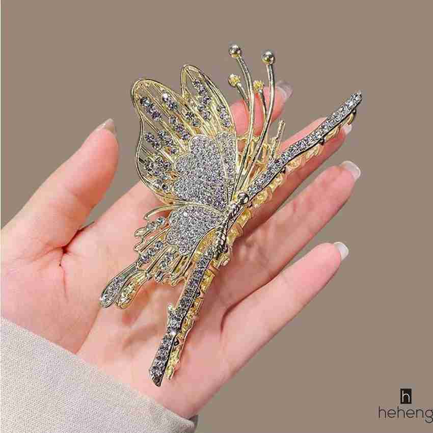 Gold diamond cheap hair clips