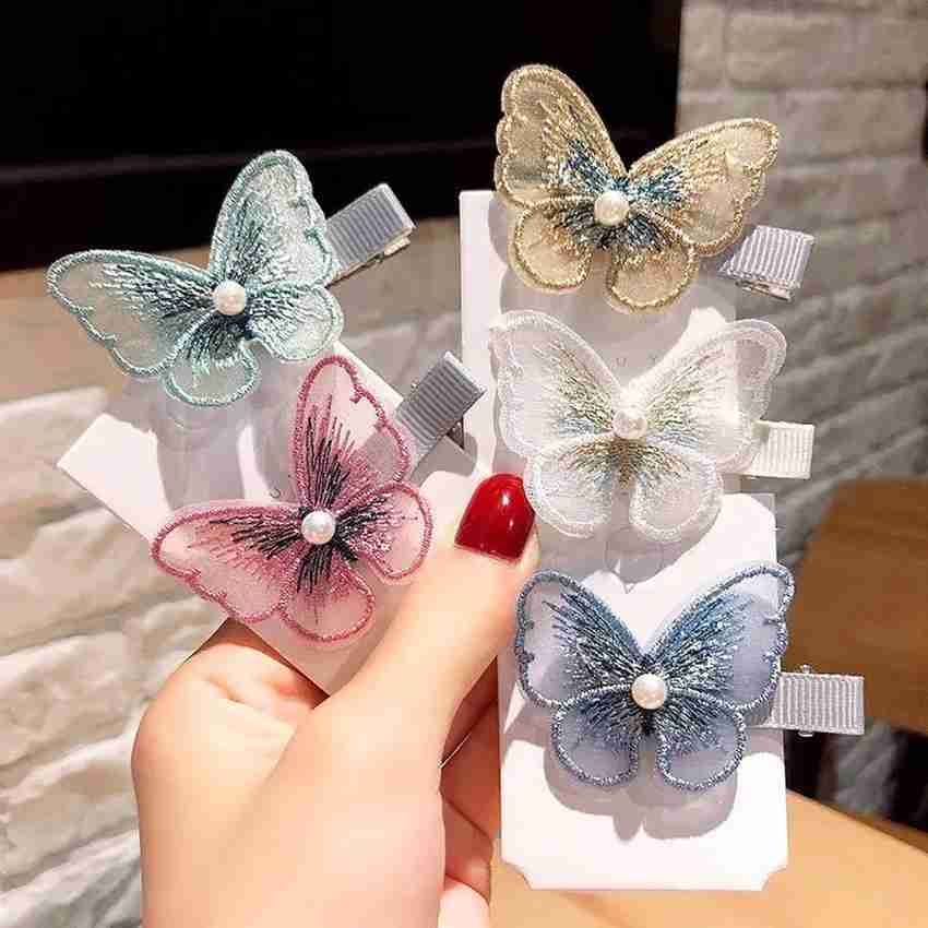 HANA JEWEL Butterfly Hair Pins for Girls and Women s Pack of 5