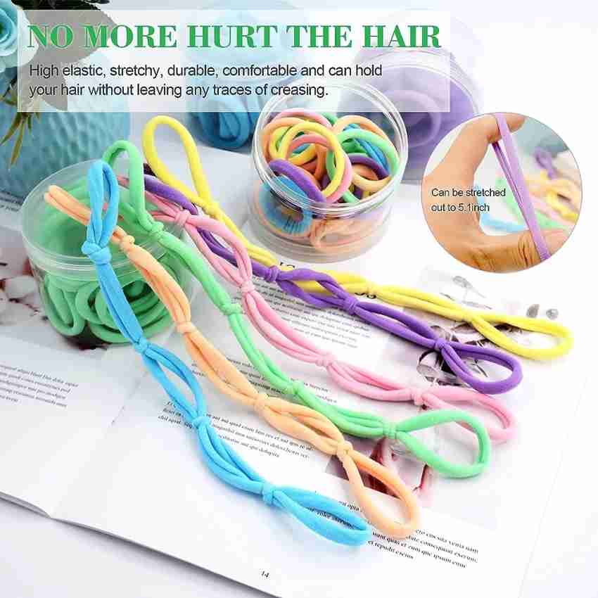 Hair Rubber Bands 50 Pack Assorted Color Colorful Rubber Bands For Hair