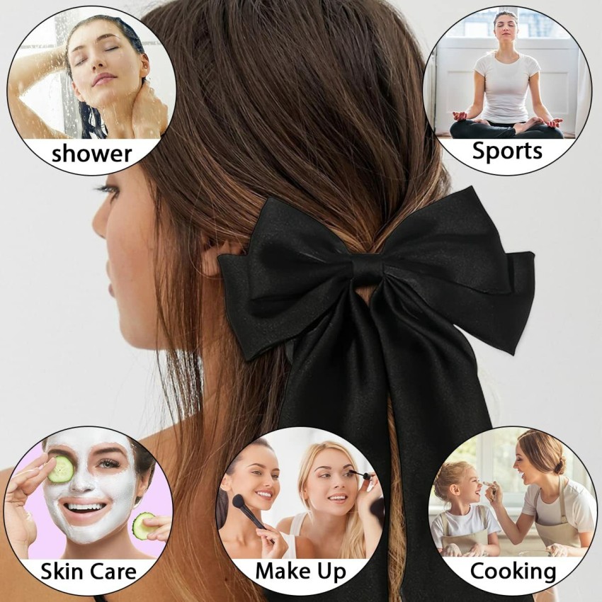 MINtile Hair Bow Knot Clip for Women  Girls  Grosgrain Ribbon Barrettes   Designer Bow Hairpin  Hair Accessories  Hair Clip Dark Blue Black   Amazonin Jewellery