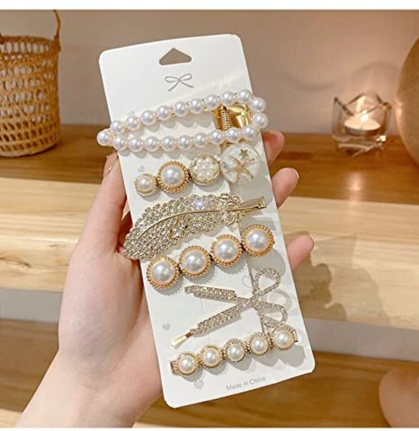 Sonpal 6 Piece Korean Style Pearl Barrettes Women s Set Hair Pin Price in India Buy Sonpal 6 Piece Korean Style Pearl Barrettes Women s Set Hair Pin online at Flipkart