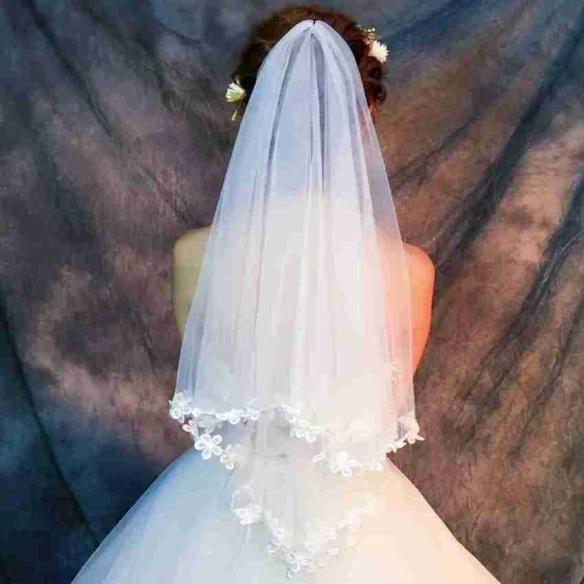 Short white veil hot sale