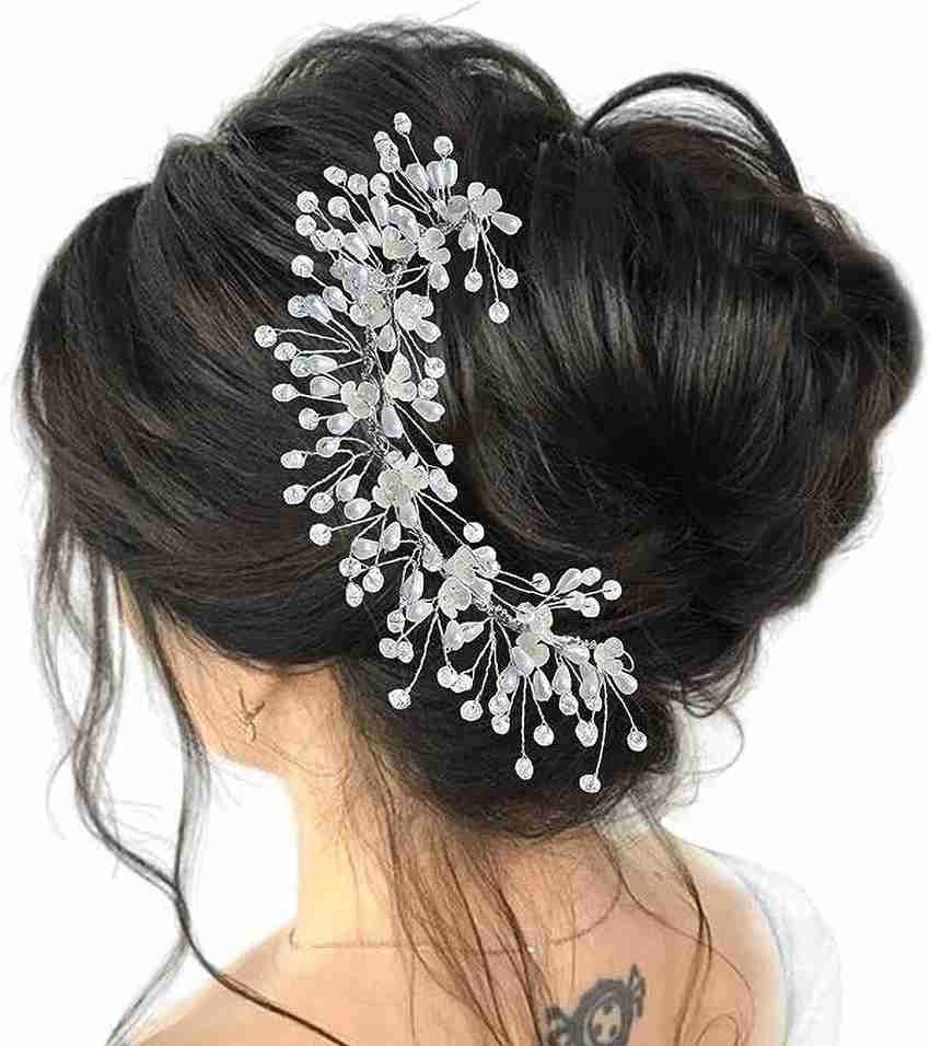 Sunshiny Artificial Flowers Pearl Style Juda Bun Accessories Hair