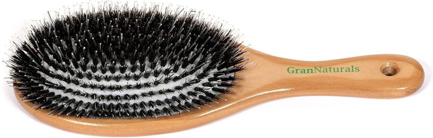 Grannaturals Boar Bristle Hair Brush for Women and Men - Natural Wooden