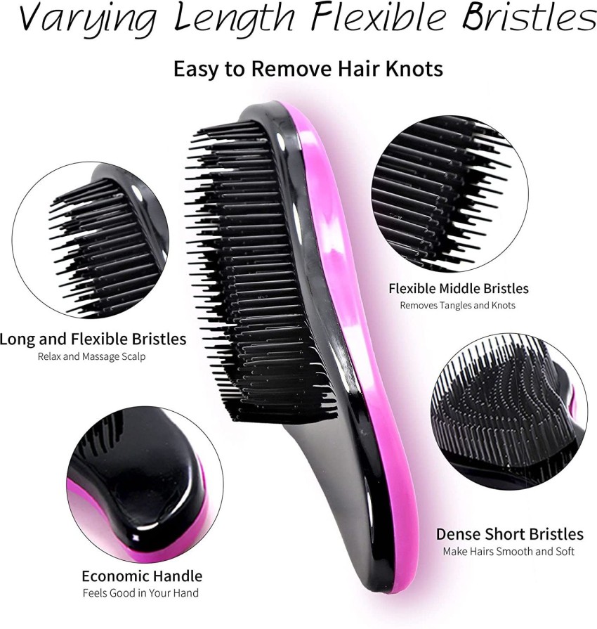 3 Pieces Mini Small Oval Hair Brush Detangling Brush Soft Bristles Wet Dry  Hair Brush