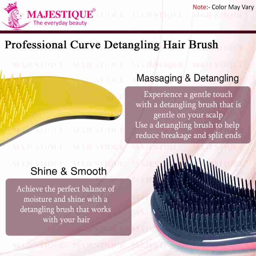 1pc Curved Vented Boar Bristle Styling Hair Brush & 1pc cleaning brush,  Single Brush Anti-static Detangler, Wet or Dry Use, Fast Blow Drying, Use  on Long or Short Hair. Boar Bristle Hair