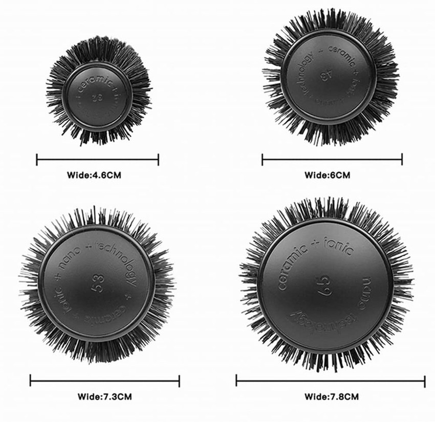 FOLELLO Professional Round Unisex Ceramic Metal Barrel Heat 