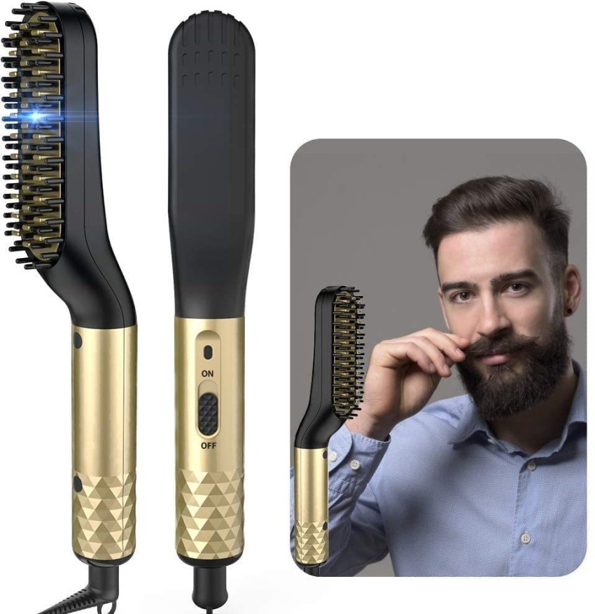 SEAHAVEN Men Electric Beard Straightener Massage Hair Hair Straightener Brush Black Electric Hot Comb Beard Straightener Brush Hair Straightener for Men Beard Groom Hair Straightener Brush SEAHAVEN Fl...