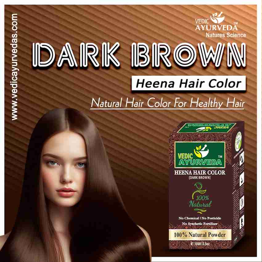 VEDICAYURVEDA Natural Henna hair color Permanent Natural Brown 100