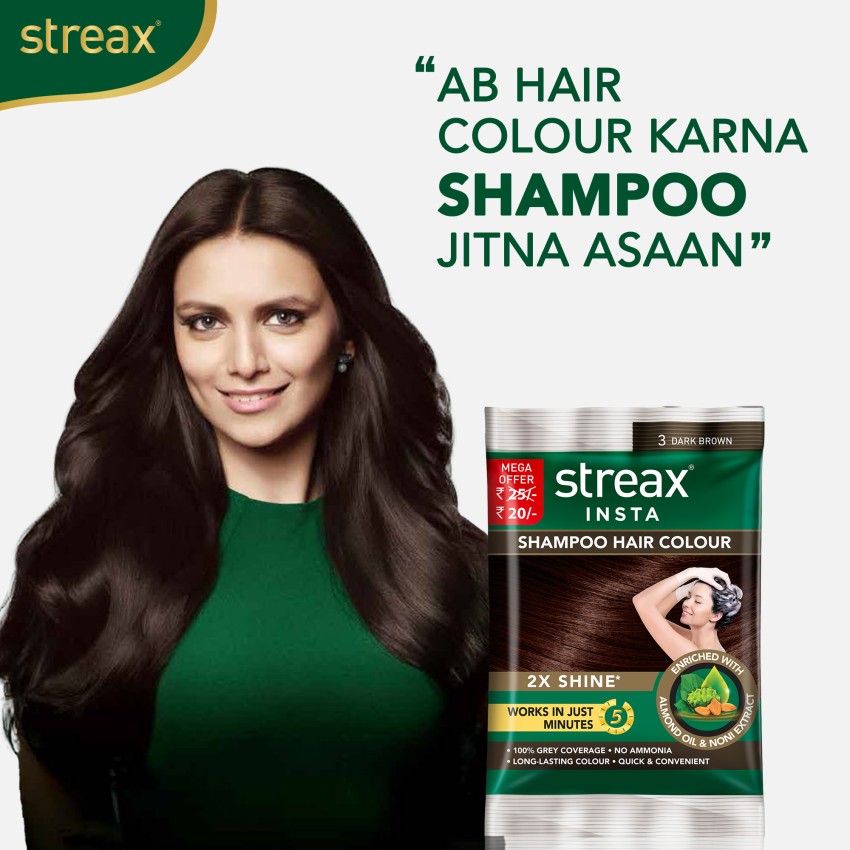 INSTANT HAIR COLORING SHAMPOO + CONDITIONER ( DARK BROWN COLOUR ) (Act –  Hair Energy by Ayesha Sohaib
