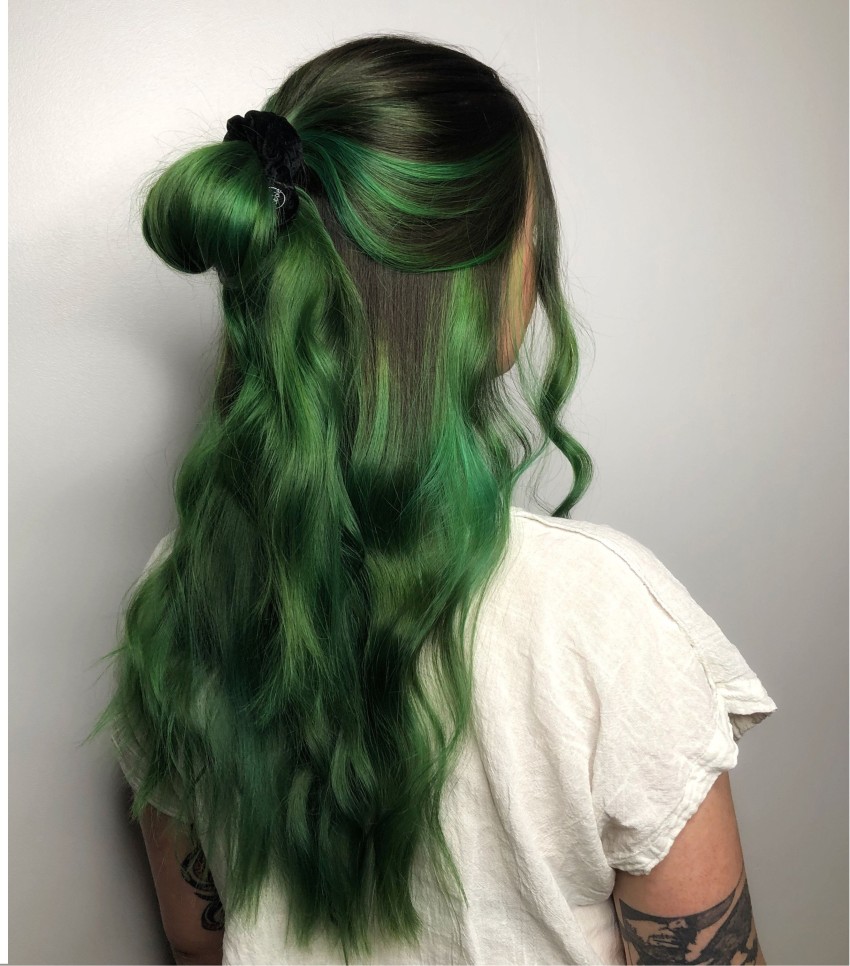 midnight green hair