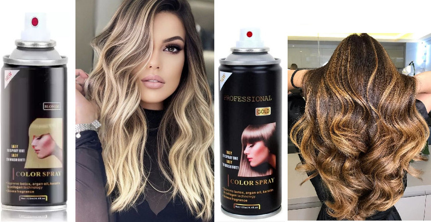 Woman in sales gold hair mist
