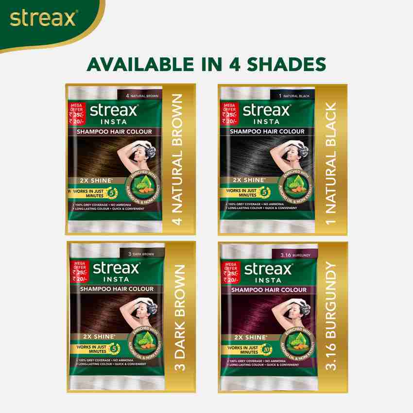 Streax insta shampoo hair colour sale