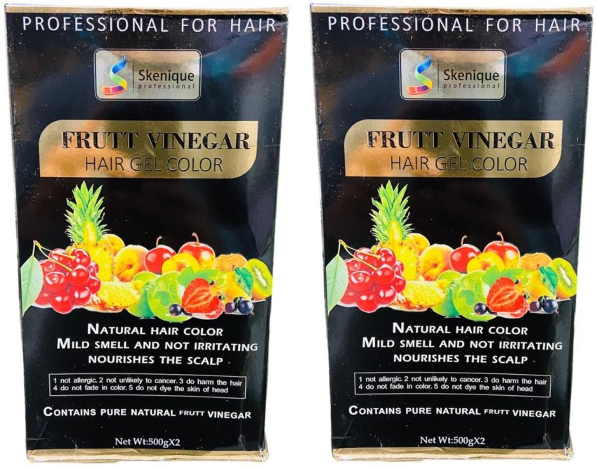 Buy BEAUTE BLANC Fruit Vinegar Gel Hair Color Natural Black Color Dye for  Hair Care Natural Ammonia Free Color Dye 500ml x 2 Online at Low Prices  in India  Amazonin
