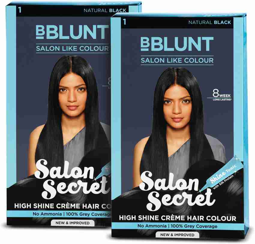 BBlunt Salon Secret High Shine Creme Hair Colour Natural Black Natural Black Price in India Buy BBlunt Salon Secret High Shine Creme Hair Colour Natural Black Natural