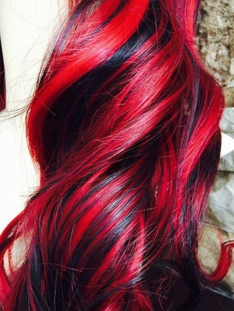 red ombre hair on black hair