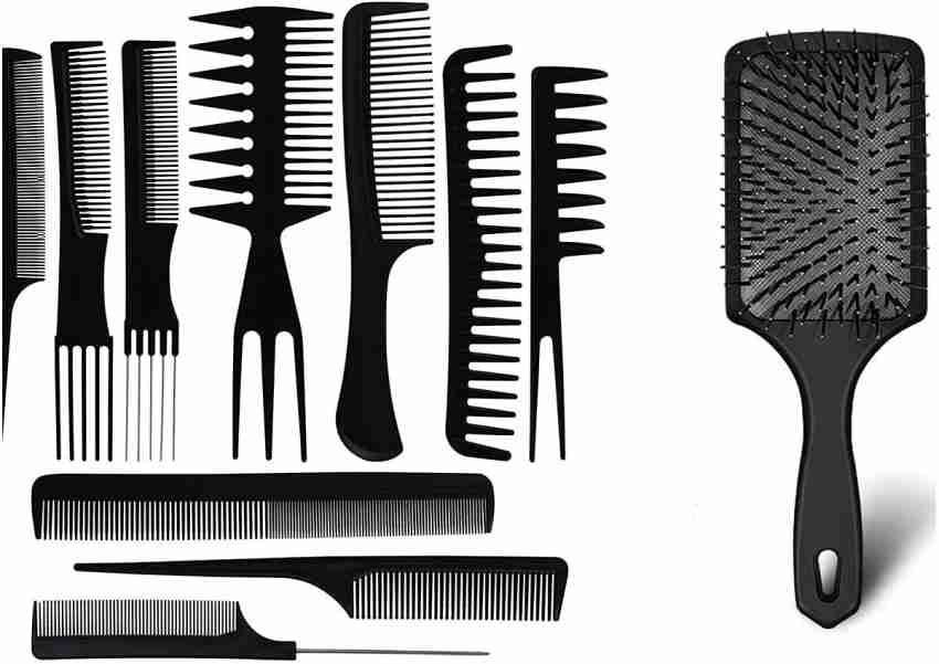 BEGGIE 10 Pieces Professional Hair Comb Set Plastic Hair Styling