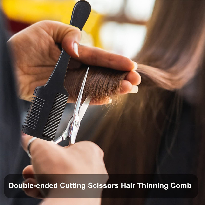 Razor comb top for cutting hair