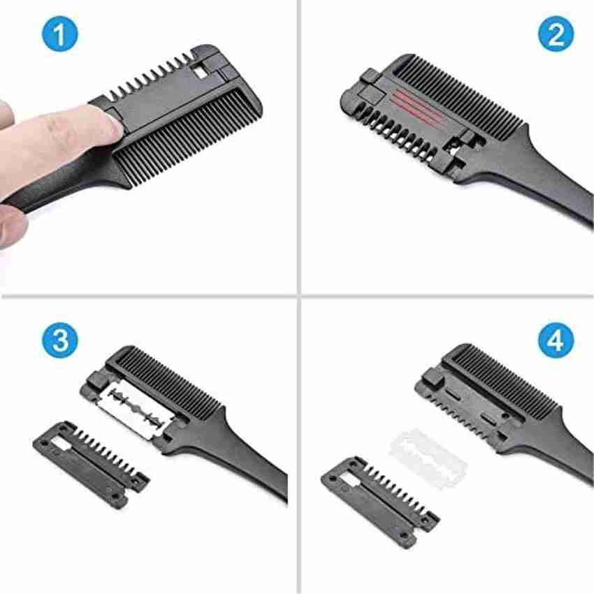 Grooming comb with blade top
