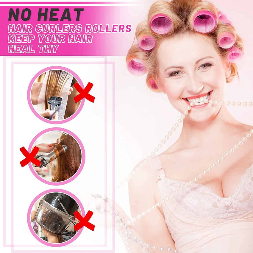 DEBINS Set of 6 Self Grip Holding Hair Curler Rollers for Women