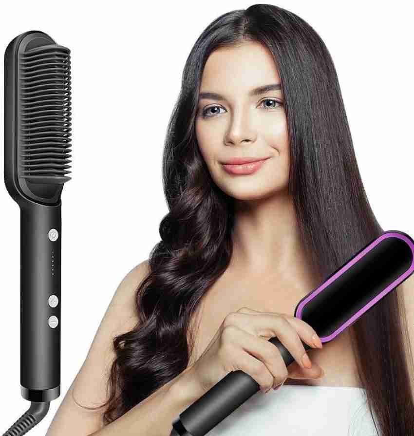 Natural hair straightening discount brush