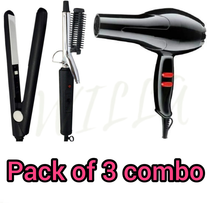 WILLA Combo Pack of 3 Dryer 1800W Curler Hair Straightener Hair