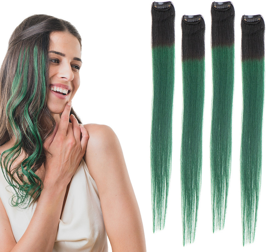 Green hair extensions deals