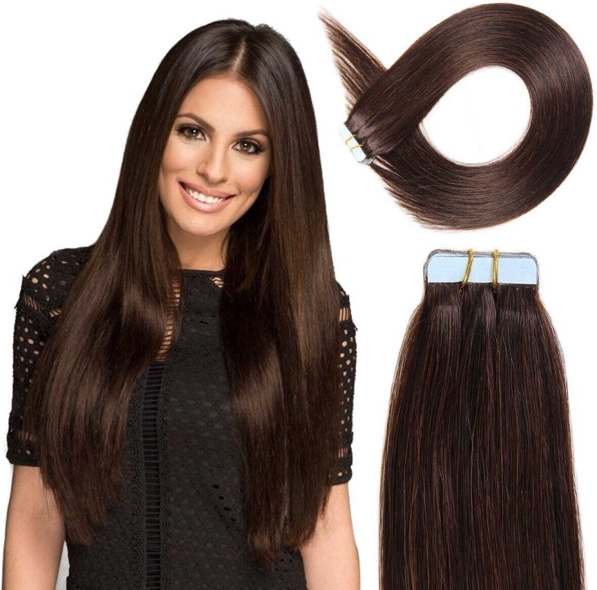 Ritzkart 30inch 25 pc Human 100 Dark Brown tape ext Hair Extension Price in India Buy Ritzkart 30inch 25 pc Human 100 Dark Brown tape ext Hair Extension online at Flipkart