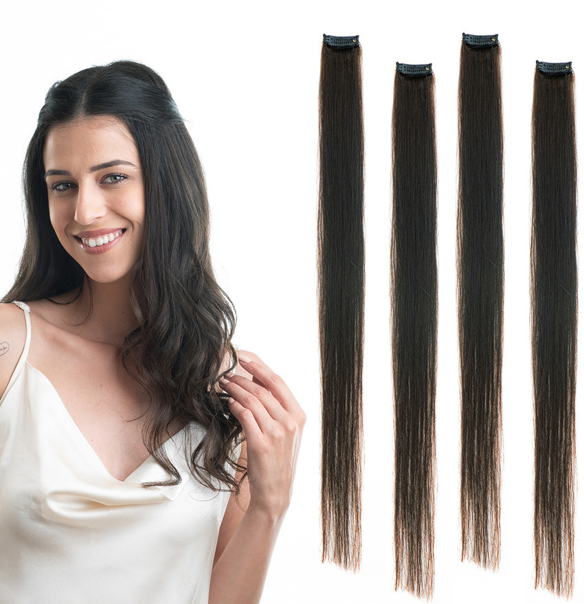 hair originals Clip in Color Streaks for girls and women Natural Black 24 Inches Pack of 4 Hair Extension Price in India Buy hair originals Clip in Color Streaks for girls and women
