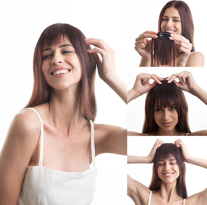 hair originals Clip In Bangs for girls and women Medium Brown High density Hair Extension Price in India Buy hair originals Clip In Bangs for girls and women Medium Brown High