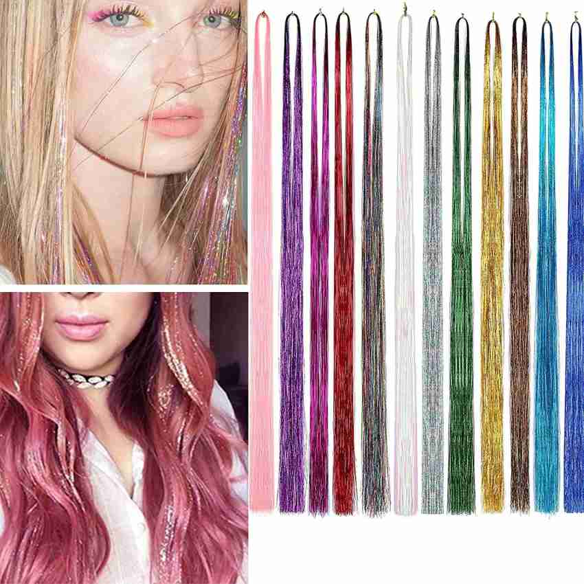 Hair Extension Tinsel Kit Glitter 200pcs Rings Beads Multi-color For