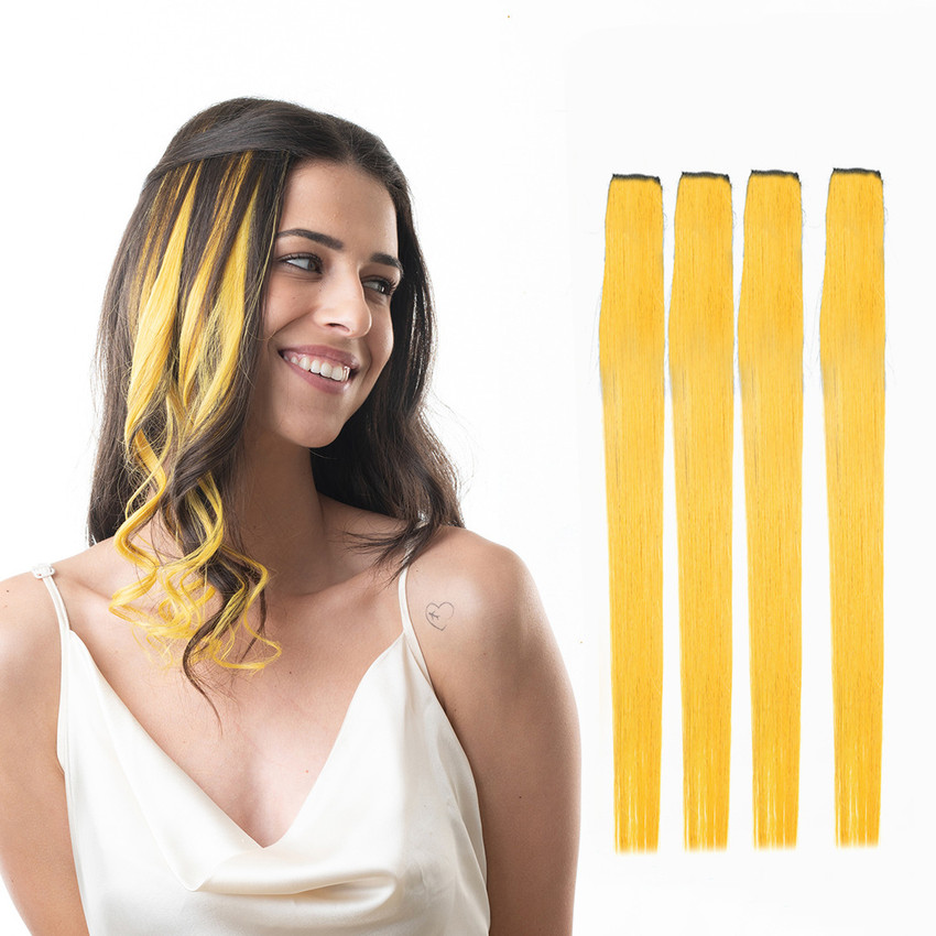 Hair extensions yellow top